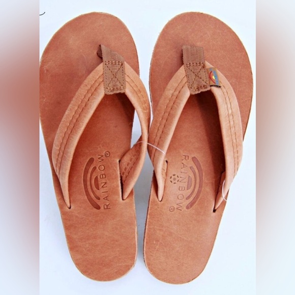 NWT Rainbow Women’s Luxury Leather Single Layer w/arch Support Flip Flops. - Picture 8 of 10
